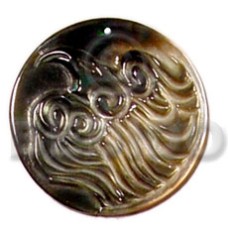 Round blacklip carving 40mm Round blacklip carving 40mm