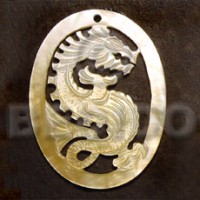 Oval mop dragon carving 45mm