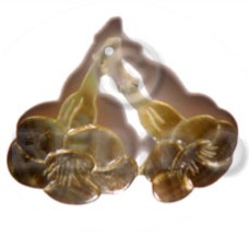 H=40mmxw=55mm twin blacklip flower carving H=40mmxw=55mm twin blacklip flower carving