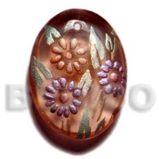 Oval 35mmx25mm transparent brown resin Oval 35mmx25mm transparent brown resin