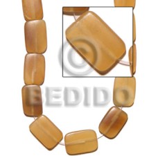 Amber horn flat rectangular