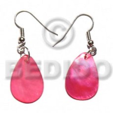 Dangling teardrop pink hammershell 20mmx15mm Dangling teardrop pink hammershell 20mmx15mm