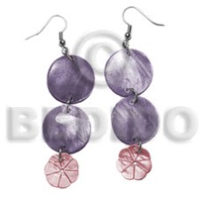 Dangling double round 20mm lavender Dangling double round 20mm lavender