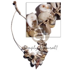 Assorted seashells on abaca string Assorted seashells on abaca string