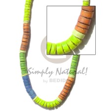 7-8mm coco heishe blue neon green orange green 7-8mm coco heishe blue neon green orange green