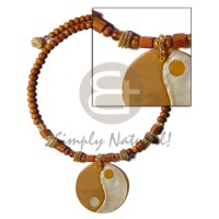 Robles wood beads choker wire