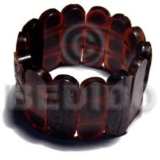 Elastic capsule amber horn bangle