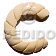 40mm grooved natural white bone