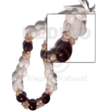 Beaded white bubbleshells black Beaded white bubbleshells black