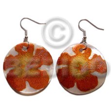 Dangling 35mm round handpainted embossed hammershell Dangling 35mm round handpainted embossed hammershell