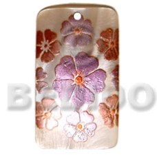 Rectangular 40mm hammershell handpainted