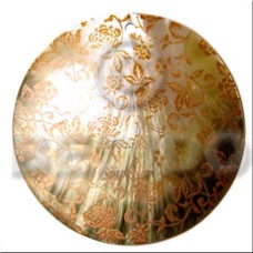 Round 40mm blacklip handpainted