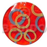 Round red 50mm capiz shell