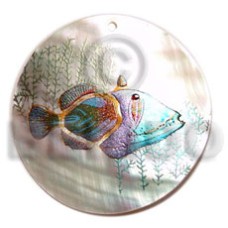 Round 40mm hammershell handpainted