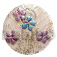 Round 40mm hammershell handpainted Round 40mm hammershell handpainted