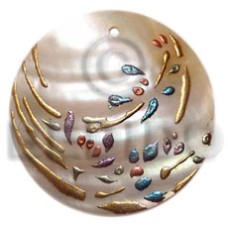 Round 40mm hammershell handpainted