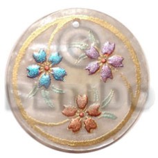 Round 40mm hammershell handpainted Round 40mm hammershell handpainted