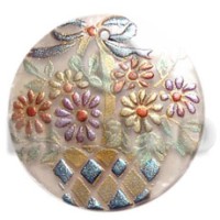 Round 40mm hammershell handpainted