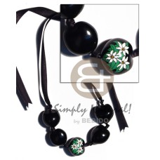 Kukui nuts ribbon choker Kukui nuts ribbon choker