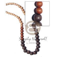 Graduated natural wood beads in Graduated natural wood beads in