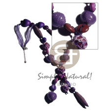 Tassled asstd. wood beads