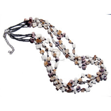 2 rows amber glass beads 2 rows amber glass beads