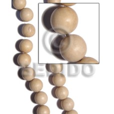 Natural white round wood beads