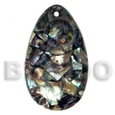 60mmx40mm teardrop laminated paua chips