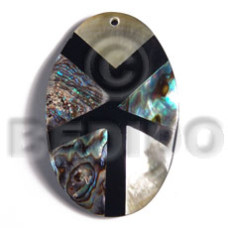 55mmx35mm aminated oval paua blacklip shell