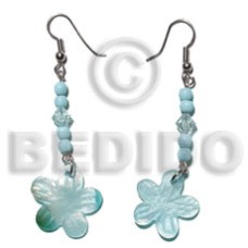 Dangling 20mm aqua blue hammershell