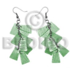 Dangling subdued green 20mmx15mm capiz