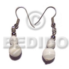 Dangling graduated troca beads Dangling graduated troca beads