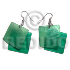 Dangling "square 30mm laminated green