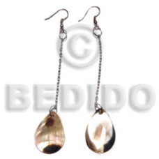 Dangling 20mmx17mm teardrop brownlip tiger