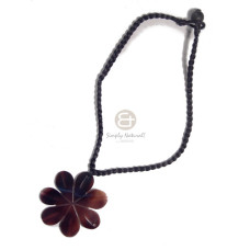 Black satin cord flat macrame