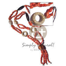 Tassled 2 rows orange wax