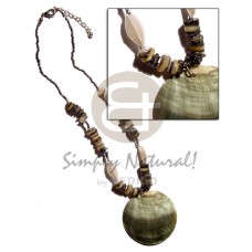 40mm round blacklip pendant