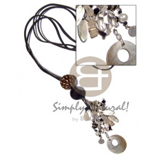 Tassled black leather thong Tassled black leather thong