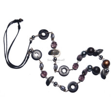 2 rows white glass beads