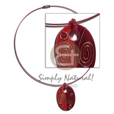 Coated red cable wire handpainted