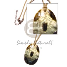 Leather thong oval black